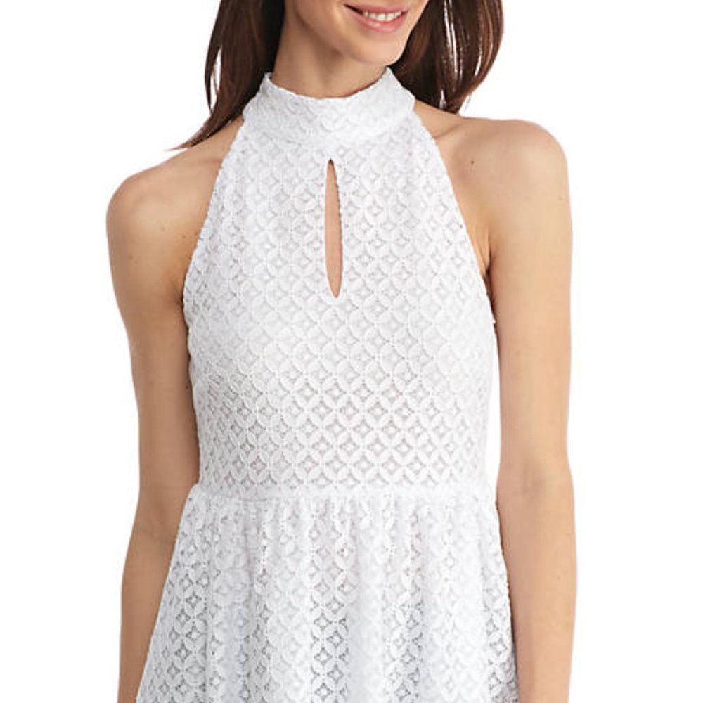 Kaari Blue White Lace Top - NWT